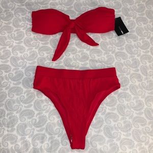 Super cute cherry-red bikini never worn, tags still on!! 🍒